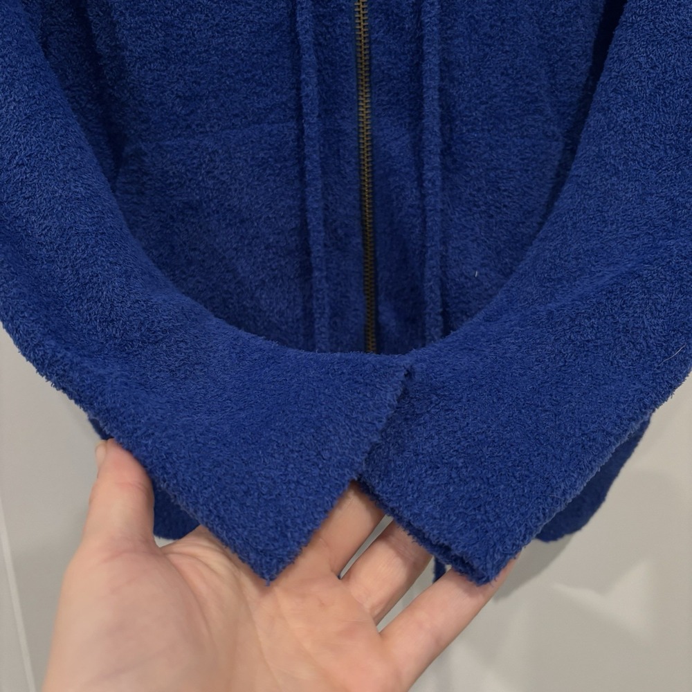 Cache Blue Terry Zip Up Hoodie Jacket Soft Cozy Y2K Retro Size S - Picture 3 of 11